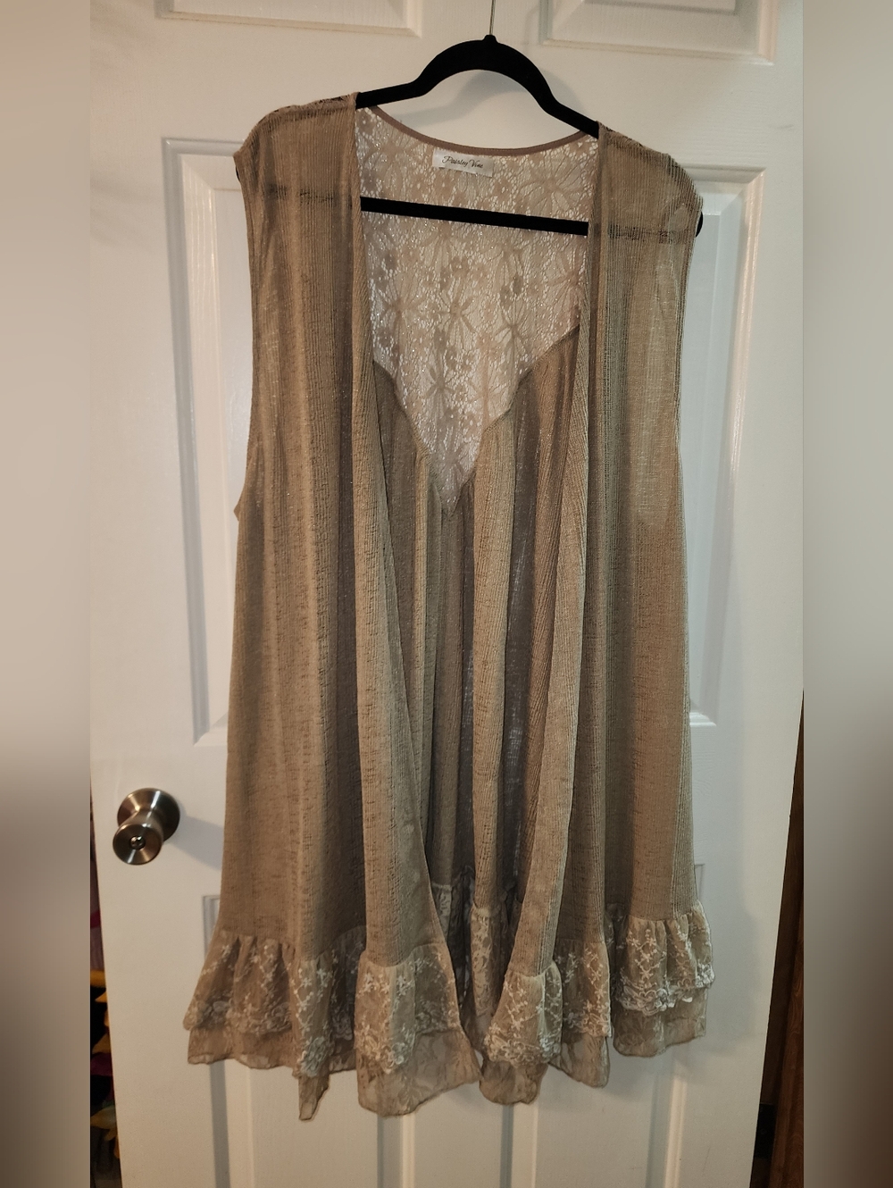 Paisley Vine Lace Vest Kimono